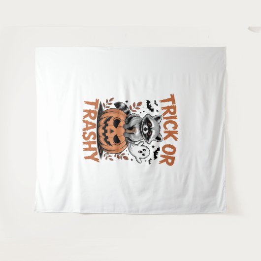 Verwilderde Halloween truc of Trashy Wandkleed (Voorkant (horizontaal))