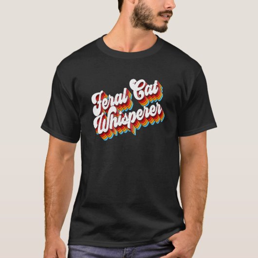 Verwilderde Kat Fluisteraar Retro T-shirt (Voorkant)