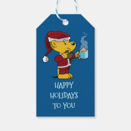 Verwilderde kerstvakantie cadeaulabel