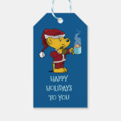 Verwilderde kerstvakantie cadeaulabel (Achterkant)