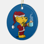 Verwilderde kerstvakantie keramisch ornament (Links)