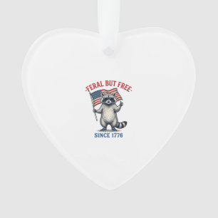Verwilderde Maar Vrije Patriotische Wasbeer Vintag Ornament