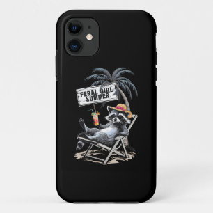 Verwilderde Meisje Zomer Strand Grappige Wasbeer Case-Mate iPhone Case