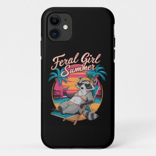 Verwilderde Meisje Zomer Strand Grappige Wasbeer Case-Mate iPhone Case