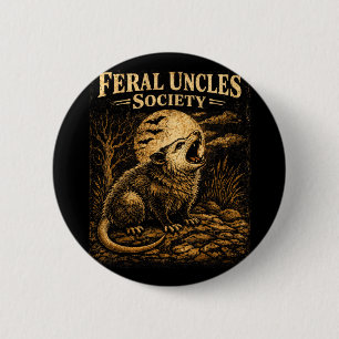Verwilderde Ooms Vereniging Grappige Opossum Folkl Ronde Button 5,7 Cm