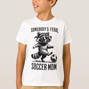 Verwilderde Voetbalmoeder Grappige Wasbeer die Spo T-shirt