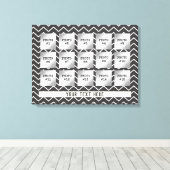 Verwisselbaar grijs & wit Chevron, 15 Fotocollage Canvas Afdruk (Insitu (Houten vloer))