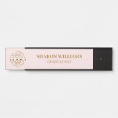Verwisselbare Blush Pink Custom Business Logo Deurbordje (Voorkant)