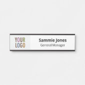 Verwisselbare Deurnaam Bord met Logo Zwart Deurbordje (Voorkant)