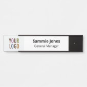 Verwisselbare Deurnaam Bord met Logo Zwart Deurbordje (Voorkant)