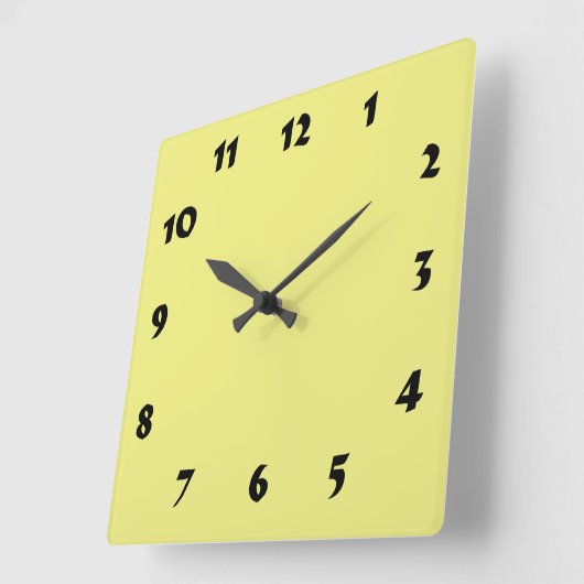 Verwisselbare genummerde pasteelgeel vierkante klok (Hoek)