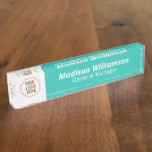 Verwisselbare kantoor-deurnaamplaten met logo naambordje (Zijkant)