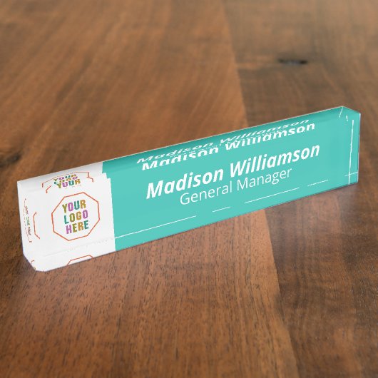 Verwisselbare kantoor-deurnaamplaten met logo naambordje (Zijkant)