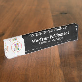 Verwisselbare kantoor-deurnaamplaten met logo naambordje (Zijkant)