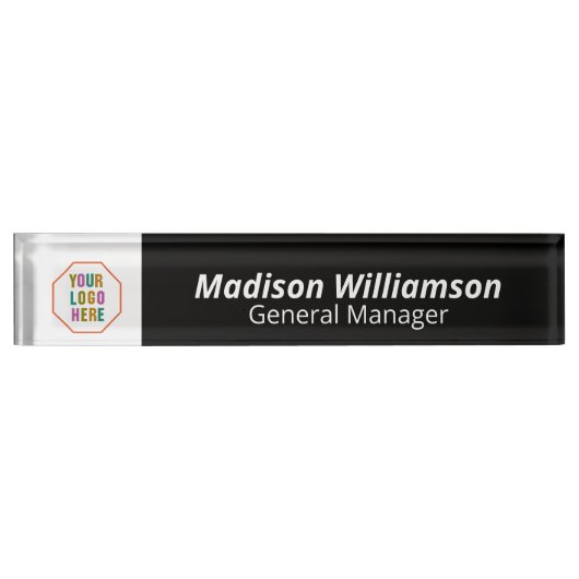 Verwisselbare kantoor-deurnaamplaten met logo naambordje (Voorkant)