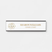 Verwisselbare White Gold Custom Business Logo Deurbordje (Voorkant)