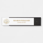 Verwisselbare White Gold Custom Business Logo Deurbordje (Voorkant)