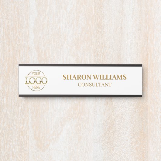 Verwisselbare White Gold Custom Business Logo Deurbordje (Voorkant)