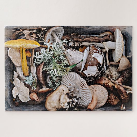 Verwoelde wilde paddenstoelen legpuzzel (Horizontaal)