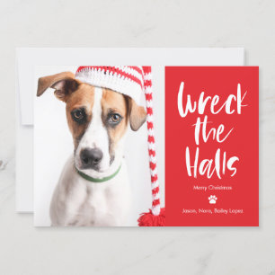 Verwoest de kerst Editable kleur huisdier vakantie Feestdagenkaart