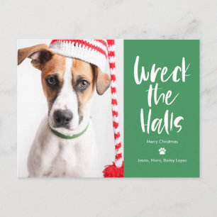 Verwoest de kerst Editable Kleur Kerst Postkaart Feestdagenkaart