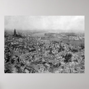 verwoeste Keulen - Zerstörtes Köln WW2 1945 Poster