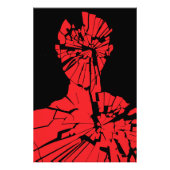 Verwoeste rode reflectie foto afdruk (Voorkant)