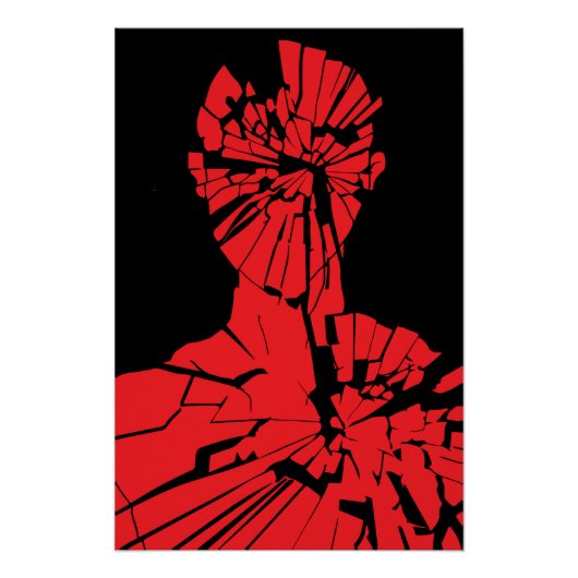 Verwoeste rode reflectie perfect poster (Voorkant)