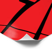 Verwoeste rode reflectie perfect poster (Hoek)