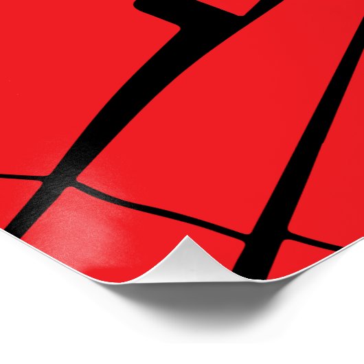 Verwoeste rode reflectie perfect poster (Hoek)