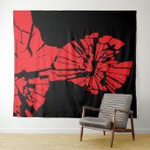 Verwoeste rode reflectie wandkleed (In Situ (horizontaal))