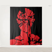 Verwoeste rode reflectie wandkleed (Voorkant)