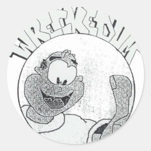 Verwoeste 'Um Melvin Circle Logo Ronde Sticker