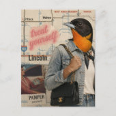Verwöhn Jezelf Vogelcollage Briefkaart (Voorkant)