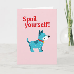 Verwöhn uzelf kaart met turquoise hond