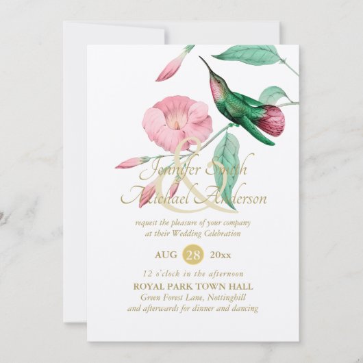 Verwöhnende Mint Roze Kolibrie Bloem Ranken Bloem (Voorkant)