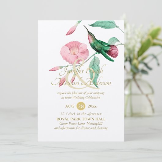 Verwöhnende Mint Roze Kolibrie Bloem Ranken Bloem (Staand voorkant)