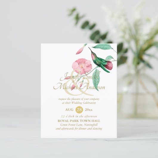 Verwöhnende Mint Roze Kolibrie Bloemrijke Wingerd (Staand voorkant)