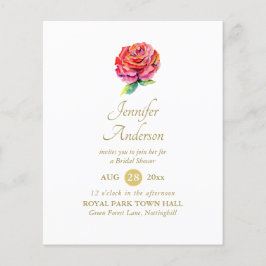 Verwöhnende Rode Roos Waterverf Gouden Bruidsdouch