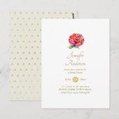 Verwöhnende Rode Roos Waterverf Gouden Bruidsdouch Briefkaart (Voorkant / Achterkant)