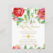 Verwöhnende Rode Rozen Waterverf Gouden Ampersand (Voorkant / Achterkant)