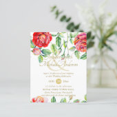 Verwöhnende Rode Rozen Waterverf Gouden Ampersand (Staand voorkant)