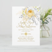 Verwöhnende witte gouden rozen boeket baby shower (Staand voorkant)