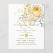 Verwöhnende witte gouden rozenboeket baby shower (Voorkant)