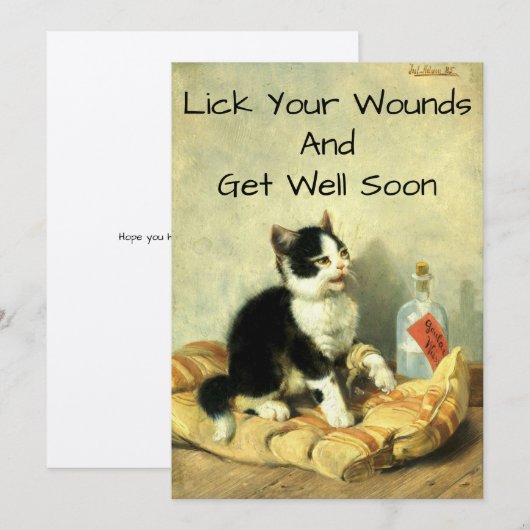 verwond Kitten Art krijgt een Sjabloon met een bo (Voorkant / Achterkant)