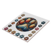 Verwondering dat omgeven canine hond poot print tegeltje (Zijkant)