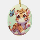 Verwondering in de ogen van een kitten keramisch ornament (Rechts)