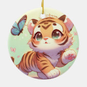 Verwondering in de ogen van een kitten keramisch ornament (Achterkant)