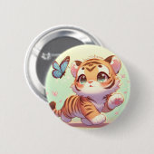 Verwondering in de ogen van een kitten ronde button 5,7 cm (Voorkant /achterkant)