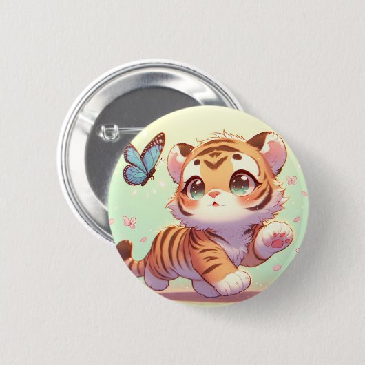 Verwondering in de ogen van een kitten ronde button 5,7 cm (Voorkant /achterkant)